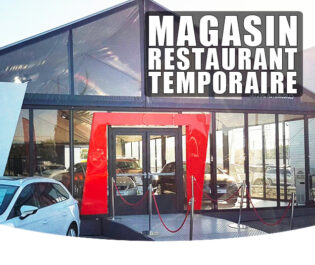 location magasin et restaurant temporaire