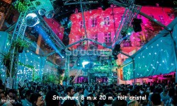 18- Structure chapiteau 8mx20m H4m, entoilage cristal