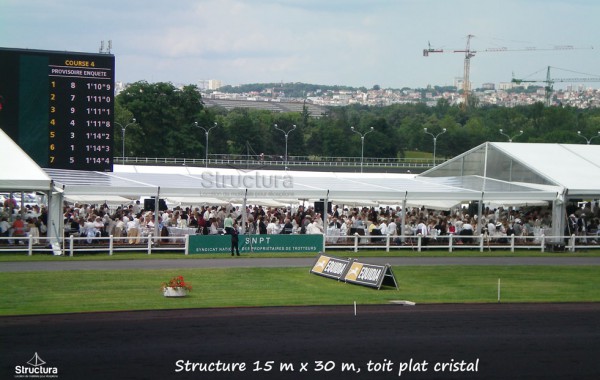 13- Structure chapiteau 15mx30m toi plat cristal