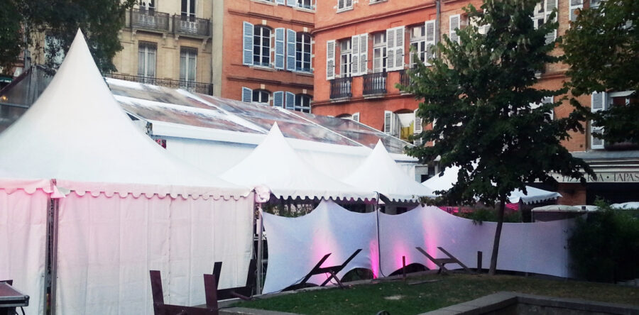 08- Structure chapiteau 8mx15m H4m, pagode 3mx3m, garden 5mx5m