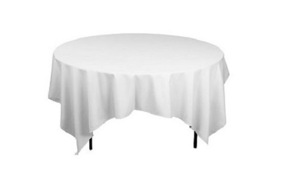 Nappage table ronde blanche libre service