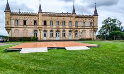 Option | Plancher vernis bois sur semelle jumelé entrée 10mx10m et surface de 15mx40m