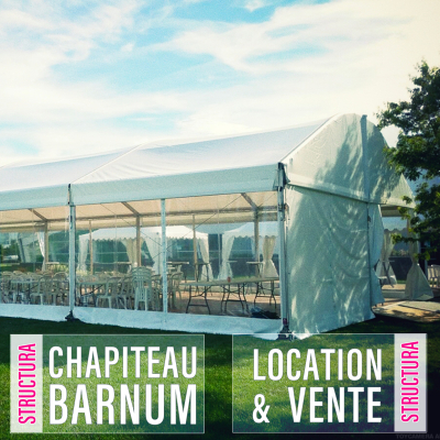 Structura propose la location et la vente de chapiteau, barnum, garden entreprise, salon, foire, exposition, mariage, inauguration matériel de réception sur Toulouse et toute la France