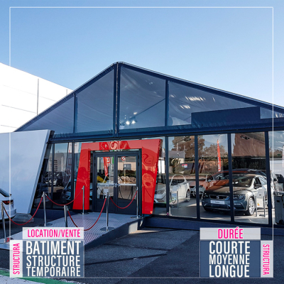 Nous vous proposons à la location ou à la vente un bâtiment ou une structure démontable pour vos événements professionnels de type salon, foire, exposition, anniversaire, augmentation de votre espace de stockage ou commercial