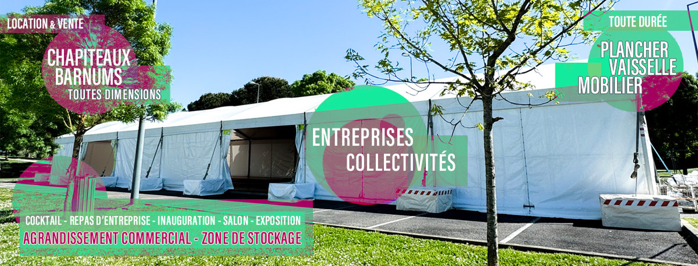 Vous organisez un événement d'entreprise ou un événement public ? Optez pour une grande structure de type chapiteau barnum pour un confort maximal.