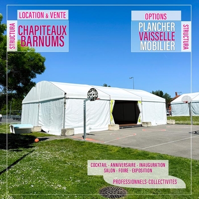 Vous organisez un événement d'entreprise ou un événement public ? Optez pour une grande structure de type chapiteau barnum pour un confort maximal