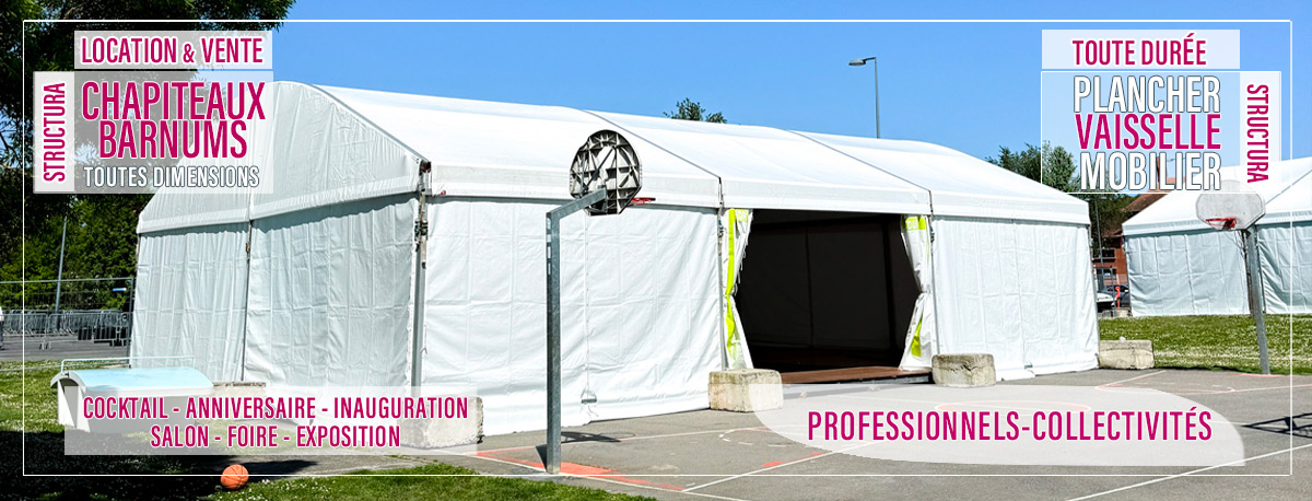 Vous organisez un événement d'entreprise ou un événement public ? Optez pour une grande structure de type chapiteau barnum pour un confort maximal sur Toulouse, Montauban, Albi, Auch, Carcassonne, Castres, Rodez, Agen