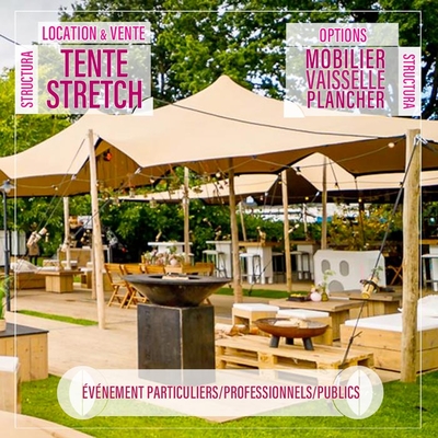 Élégantes et contemporaines, elles créent une ambiance unique tout en offrant confort et protection à vos invités. Mariages, réceptions privées, événements d'entreprise ou festivals les tentes stretch apportent une touche originale et raffinée à chaque occasion. Taille disponible : 10m x 20m - 20m x 20m - 20m x 40m