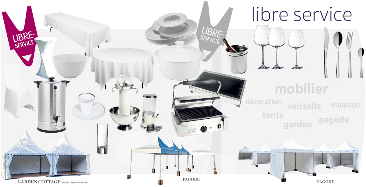 Location de mobilier et nappage sur Toulouse, Castres, Carcassonne, Auch, Agen, Rodez, Albi, Montauban, Perpignan