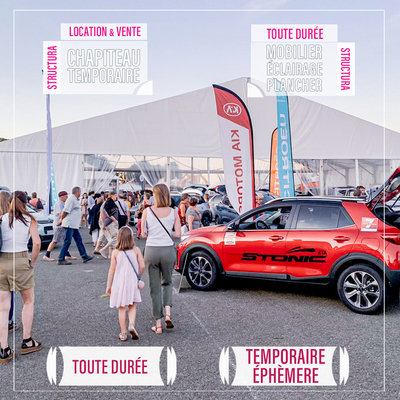 Location chapiteau barnum pour une opération commerciale salon exposition