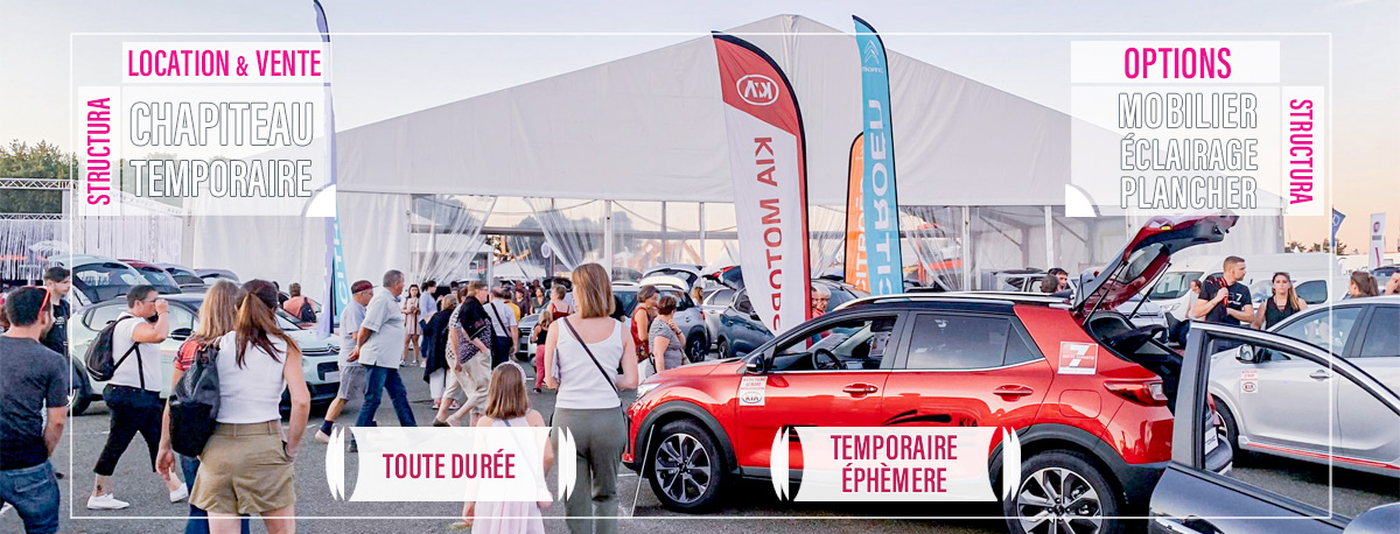 Location chapiteau barnum pour une opération commerciale salon exposition