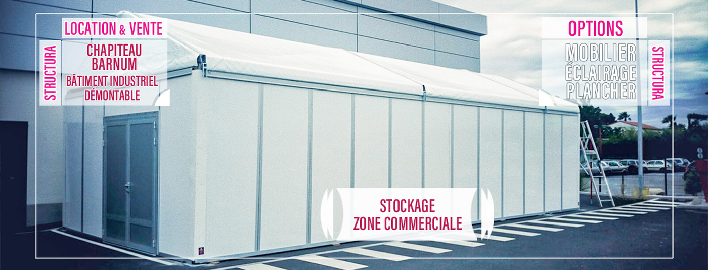 Vous souhaitez augmenter votre espace de vente ou de stockage, organiser une réception professionnel avec un chapiteau barnum ou un bâtiment industriel démontable